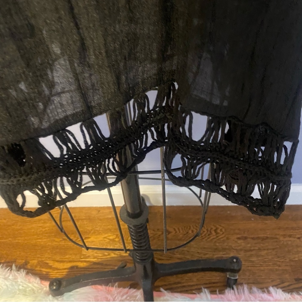 Oversized Tassel Cover Up Black One Size Plus – Imported - Picture 7 of 13